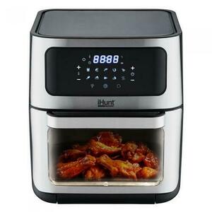 Friteuza cu aer cald si rotisor iHunt Bro Air Fryer Rotary, 12 l, 1800 W, 10 programe, Tehnologie 360 Hot Air (Argintiu) imagine