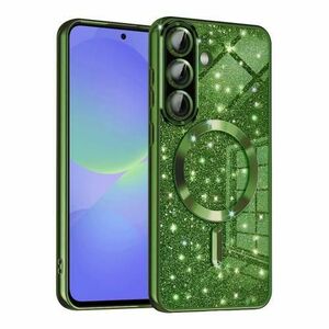 Husa MagSafe pentru Samsung Galaxy A56 A566 / A36 A366, Techsuit, Luxury Glitter, Verde Inchis imagine