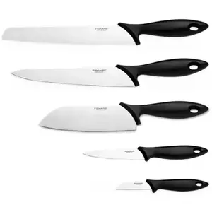 Set 5 cutite Fiskars Essential, lama otel imagine