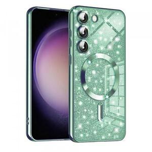 Husa MagSafe Techsuit Luxury Glitter pentru Samsung Galaxy S23 S911 (Verde) imagine