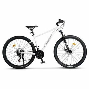 Bicicleta MTB-HT Carpat Pro Teen C27472A 27.5inch, Cadru Aluminiu, 21 Viteze, Echipare Shimano, Frane Disc Mecanice, Cabluri Integrate, Alb/Gri imagine