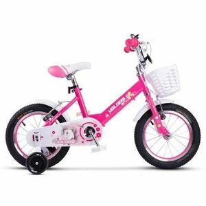 Bicicleta Copii 2-4 ani Velors V1202A 12inch, Roti 12 Inch, Frane fata/spate V-Brake, Roti ajutatoare, Fucsia imagine