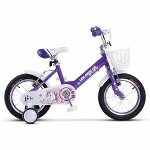 Bicicleta Copii 2-4 ani Velors V1202A 12inch, Roti 12 Inch, Frane fata/spate V-Brake, Roti ajutatoare, Mov imagine