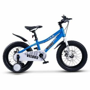 Bicicleta Copii 4-6 ani Velors V16345A, roti 16inch, Sistem de franare mecanic pe disc, Cadru din otel, Albastru imagine