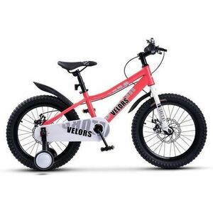 Bicicleta Copii 5-7 ani Velors V18345A, roti 18inch, Sistem de franare mecanic pe disc, Cadru din otel, Roz imagine