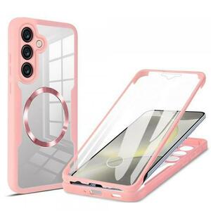 Husa MagSafe Techsuit ColorVerse 360 pentru Samsung Galaxy S25+ S936 (Transparent/Roz) imagine