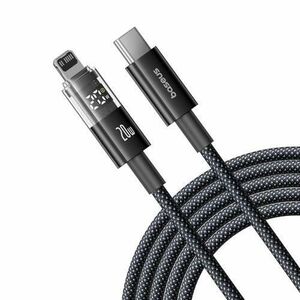 Cablu Date si Incarcare USB-C - Lightning Baseus Display 2 P10382703121-01, 20W, 2m, Negru imagine