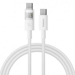Cablu Date si Incarcare USB-C - USB-C Baseus Display 2 P10382702211-01, 100W, 2m, Alb imagine
