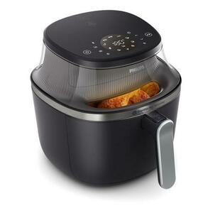 Friteuza fara ulei Philips Airfryer Seria 3000 NA341/00, compact digital, 2000 W, capacitate 7.2L, afisaj digital, fereastra, 16-in-1 functii de gatire, 12 programe presetate, curatare usoara (Negru/Argintiu) imagine