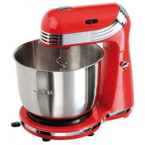 Mixer multifunctional cu bol DomoClip DOP137R, 250 W, 6 viteze, 2 accesorii, Bol 3 l (Rosu/Argintiu) imagine