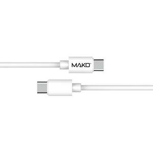 Cablu de date Mako Super Fast Charging 100W, Type-C la Type-C, 1m, Alb imagine