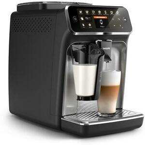 Espressor automat Philips EP4346/71 seria 4300, presiune 15 bari, solutie de lapte LatteGO, 8 tipuri de bauturi, ecran tactil intuitiv, Tehnologie noua SilentBrew pentru preparare silentioasa, rasnita ceramica, functie QuickStart (Negru/Bronz) imagine
