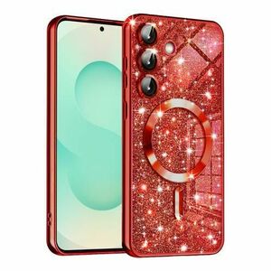 Husa MagSafe pentru Samsung Galaxy S25+ S936, Techsuit, Luxury Glitter, Rosie imagine