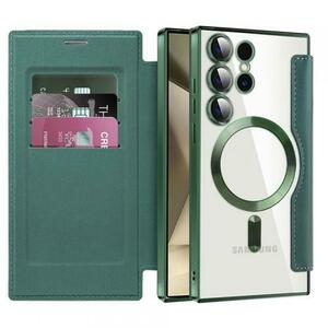 Husa MagSafe Techsuit SmartMag Book pentru Samsung Galaxy S24 Ultra S928 (Verde) imagine