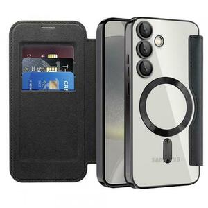 Husa MagSafe Techsuit SmartMag Book pentru Samsung Galaxy S24 S921 (Negru) imagine
