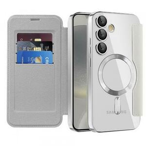 Husa MagSafe Techsuit SmartMag Book pentru Samsung Galaxy S24 S921 (Gri) imagine