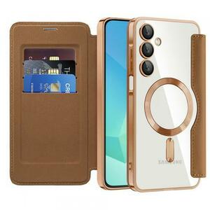 Husa MagSafe Techsuit SmartMag Book pentru Samsung Galaxy A16 5G A166 / A16 4G A165 (Maro) imagine