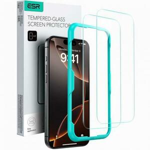 Folie de protectie Ecran ESR pentru Apple iPhone 16, Sticla Securizata, Full Glue, Set 2 bucati, Transparenta imagine