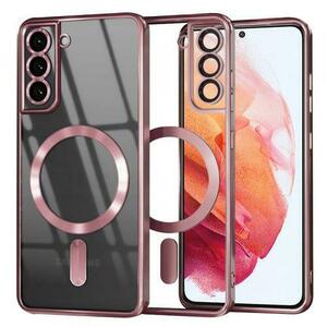Husa MagSafe pentru Samsung Galaxy S21 5G G991, Techsuit, Luxury Crystal, Roz imagine