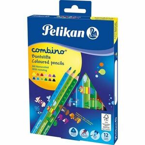 Set creioane color Pelikan Combino, Lacuite, sectiune triunghiulara, 12 buc/set imagine