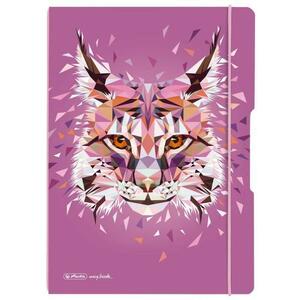 Caiet Herlitz my.book flex A4 2x40 file, hartie 80g/mp, dictando+patratele, motiv Wild Animals Lynx imagine