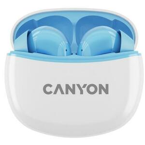 Casti True Wireless Canyon TWS-5, Bluetooth, In-Ear, Microfon (Alb/Albastru) imagine