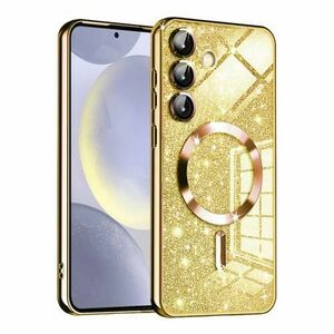 Husa MagSafe pentru Samsung Galaxy S24 S921, Techsuit, Luxury Glitter, Aurie imagine