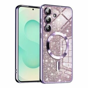Husa MagSafe pentru Samsung Galaxy S25+ S936, Techsuit, Luxury Glitter, Mov Deschis imagine