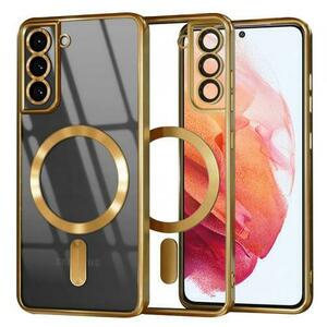 Husa MagSafe pentru Samsung Galaxy S21 5G G991, Techsuit, Luxury Crystal, Aurie imagine