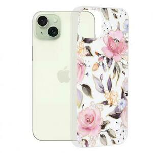 Husa pentru Apple iPhone 15 Plus, Techsuit, Marble, Alba imagine