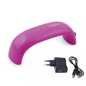 Mini lampa LED UV 9W, Esperanza, alimentare USB, timmer 30-60 secunde, roz imagine