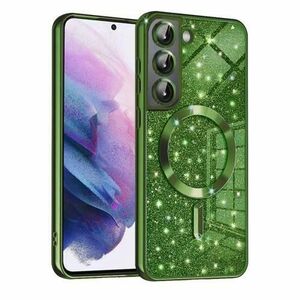 Husa MagSafe pentru Samsung Galaxy S21 5G G991, Techsuit, Luxury Glitter, Verde Inchis imagine