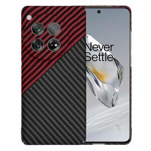Husa pentru OnePlus 12, Techsuit, Carbonite FiberShell Vortex, Rosie imagine