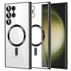 Husa MagSafe pentru Samsung Galaxy S23 Ultra S918, Techsuit, Luxury Crystal, Neagra imagine