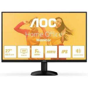 Monitor IPS LED AOC 27inch Q27B35E, QHD (2560 x 1440), HDMI, DisplayPort, 75 Hz, 4 ms (Negru) imagine