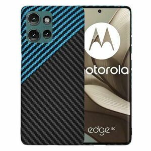 Husa Techsuit Carbonite FiberShell pentru Motorola Edge 50, Albastru imagine