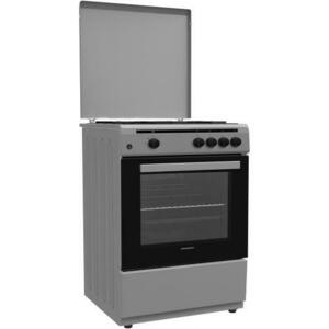 Aragaz Heinner HFSC-V60SL, Gaz, 4 arzatoare, Aprindere electrica, Dispozitiv de siguranta, Duze GPL incluse, 60 cm (Negru/Argintiu) imagine