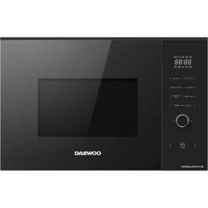 Cuptor cu microunde incorporabil Daewoo, 25 litri, 850W, Grill 1200W, display LED, control digital, butoane touch, cavitate gri ceramic, 8 programe predefinite, Platou rotativ 315 mm (Negru) imagine