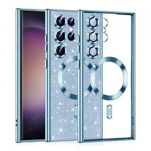 Husa MagSafe pentru Samsung Galaxy S23 Ultra S918, Techsuit, Luxury Glitter, Bleu imagine