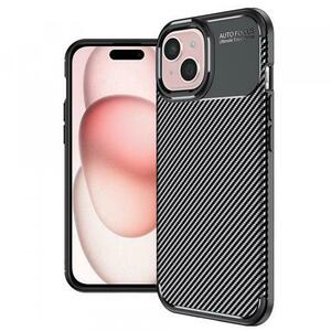 Husa pentru Apple iPhone 15, Techsuit, CarbonFiber, Neagra imagine