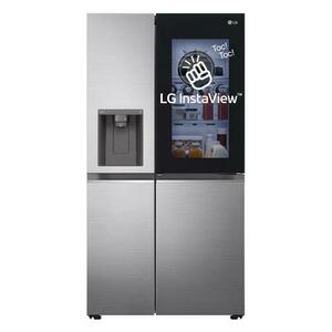 Side by Side LG GSXV80PZLE, Capacitate 635 l, No Frost, InstaView, NatureFRESH, DoorCooling+, Linear Cooling, Wi-Fi, ThinQ, H 179 cm (Argintiu) imagine