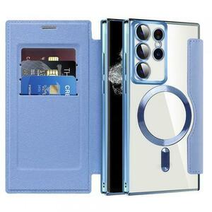 Husa MagSafe pentru Samsung Galaxy S22 Ultra 5G S908 Techsuit SmartMag Book (Albastru) imagine