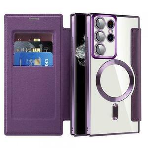 Husa MagSafe pentru Samsung Galaxy S22 Ultra 5G S908 Techsuit SmartMag Book (Mov) imagine