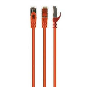 Patch Cord Gembird PP6A-LSZHCU-O-0.25M, Cat6a, S/FTP, 0.25m, Portocaliu imagine