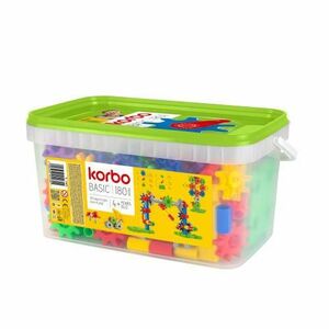 Set de constructie KORBO Basic 180, 180 piese, +3 ani (Multicolor) imagine