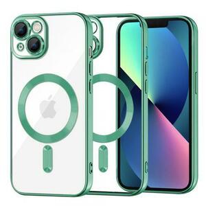 Husa MagSafe pentru Apple iPhone 13, Techsuit, Luxury Crystal, Verde Deschis imagine