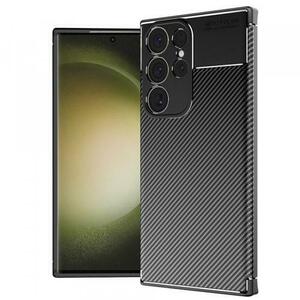 Husa pentru Samsung Galaxy S23 Ultra S918, Techsuit, CarbonFiber, Neagra imagine