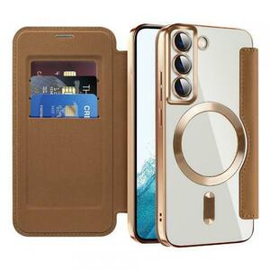 Husa MagSafe pentru Samsung Galaxy S22 5G S901 Techsuit SmartMag Book (Maro) imagine