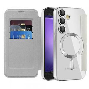 Husa MagSafe pentru Samsung Galaxy S23 FE S711 Techsuit SmartMag Book (Gri) imagine