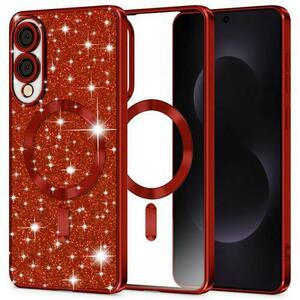 Husa MagSafe pentru Samsung Galaxy S25 Edge S937, Techsuit, Luxury Glitter, Rosie imagine